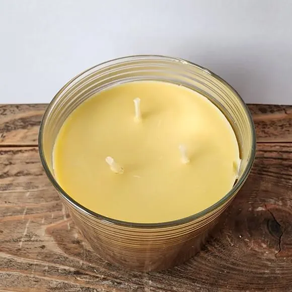 Bath & Body Works Candle Champagne Toast Scent 3 Wick Yellow with Lid NEW - Picture 1 of 3